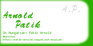 arnold patik business card